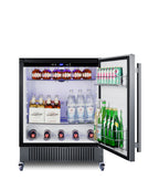 27" Wide Built-in Undercounter All-refrigerator for Commercial or Residential Use with Caster Set Included (Model FF27BS