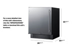 27" Wide Built-in Undercounter All-refrigerator for Commercial or Residential Use (Model FF27BSSLHD) - Dimensions