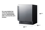 27" Wide Built-in Undercounter All-refrigerator for Commercial or Residential Use (Model FF27BSS) - Dimensions