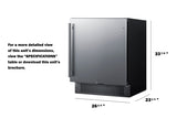 27" Wide Built-in Undercounter All-refrigerator for Commercial or Residential Use (Model FF27BSS) - Dimensions