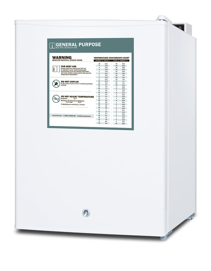 Accucold Compact general purpose all-refrigerator with automatic defrost, Left Hinge – FF28LWHGPLHD