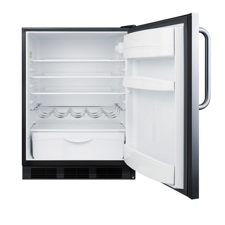 ADA compliant built-in undercounter all-refrigerator for residential use, auto defrost with stainless steel wrapped exte, ADA (Model FF63BKCSSADA) - Open