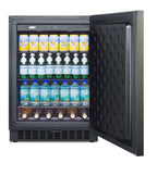 Accucold Built-in undercounter all-refrigerator for residential or commercial use, frost-free w/black stainless steel wrapped doo (Model FF64BXKSHH)
