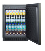 Accucold Built-in undercounter all-refrigerator for residential or commercial use, frost-free w/black stainless steel wrapped doo (Model FF64BXKSHH)