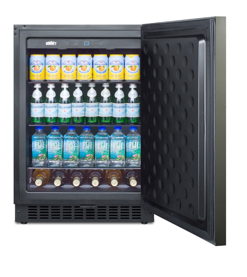 Accucold Built-in undercounter all-refrigerator for residential or commercial use, frost-free w/black stainless steel wrapped doo (Model FF64BXKSHH)