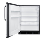 Accucold 24" wide European solid door commercial beverage zone all-refrigerator in black – FF6BK7BZLHD - Open
