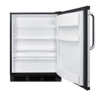 Accucold 24" wide European solid door commercial beverage zone all-refrigerator in black – FF6BK7BZ - Open