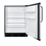 Accucold 24" wide ADA height European solid door commercial beverage zone all-refrigerator – FF6BK7BZADA - Open