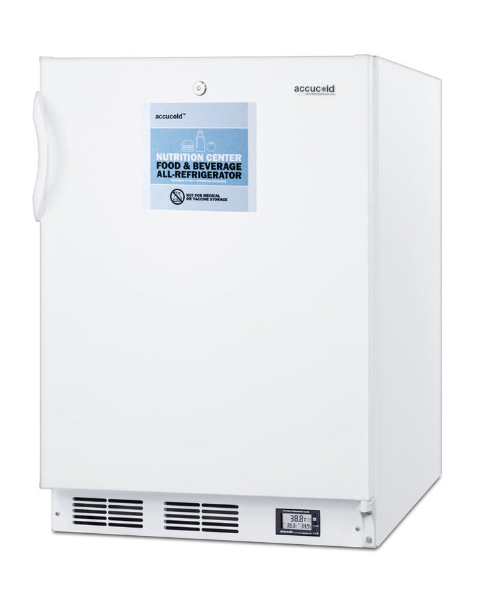Accucold Commercially approved ADA compliant Nutrition Center series all-refrigerator – FF6LWBI7NZADA Secondary image