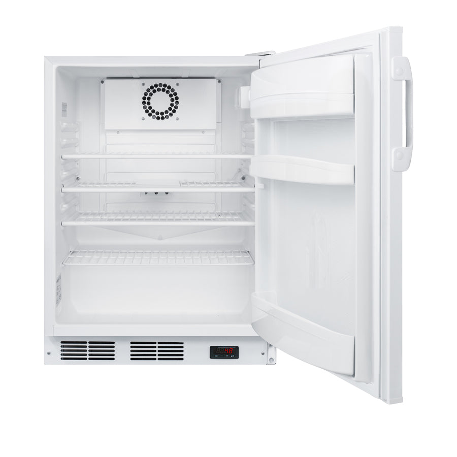 Accucold 24" wide built-in ADA compliant all-refrigerator in white, auto defrost with a lock – FF6LWBIPLUS2ADA - Open