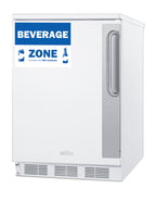 Accucold 24" wide European solid door commercial beverage zone all-refrigerator in white – FF6W7BZLHD - Angle