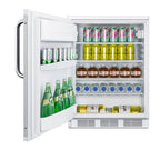 Accucold 24" wide European solid door commercial beverage zone all-refrigerator in white – FF6W7BZLHD - Full