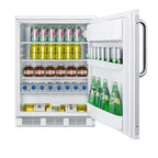 Accucold 24" wide European solid door commercial beverage zone all-refrigerator in white – FF6W7BZ - Full