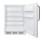 Accucold 24" wide European solid door commercial beverage zone all-refrigerator in white – FF6W7BZ - Open