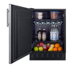 Accucold 24" wide undercounter European all-refrigerator (Model FF708BLSSRSLHD)
