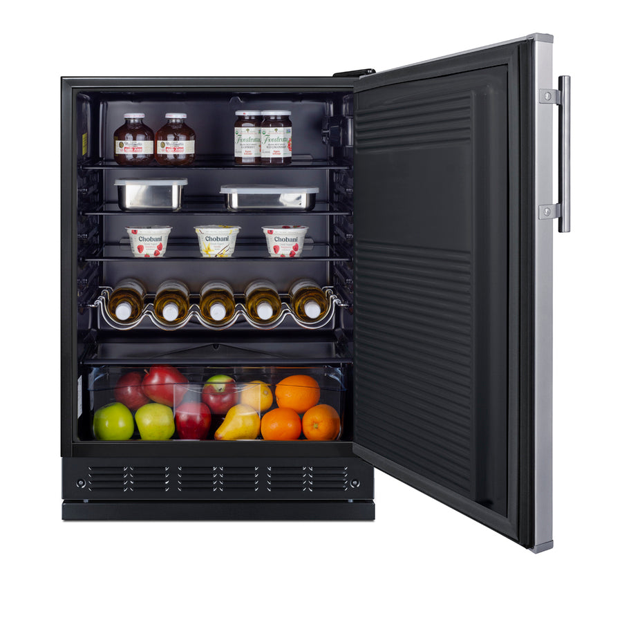 Accucold 24" wide undercounter European all-refrigerator (Model FF708BLSSRS)