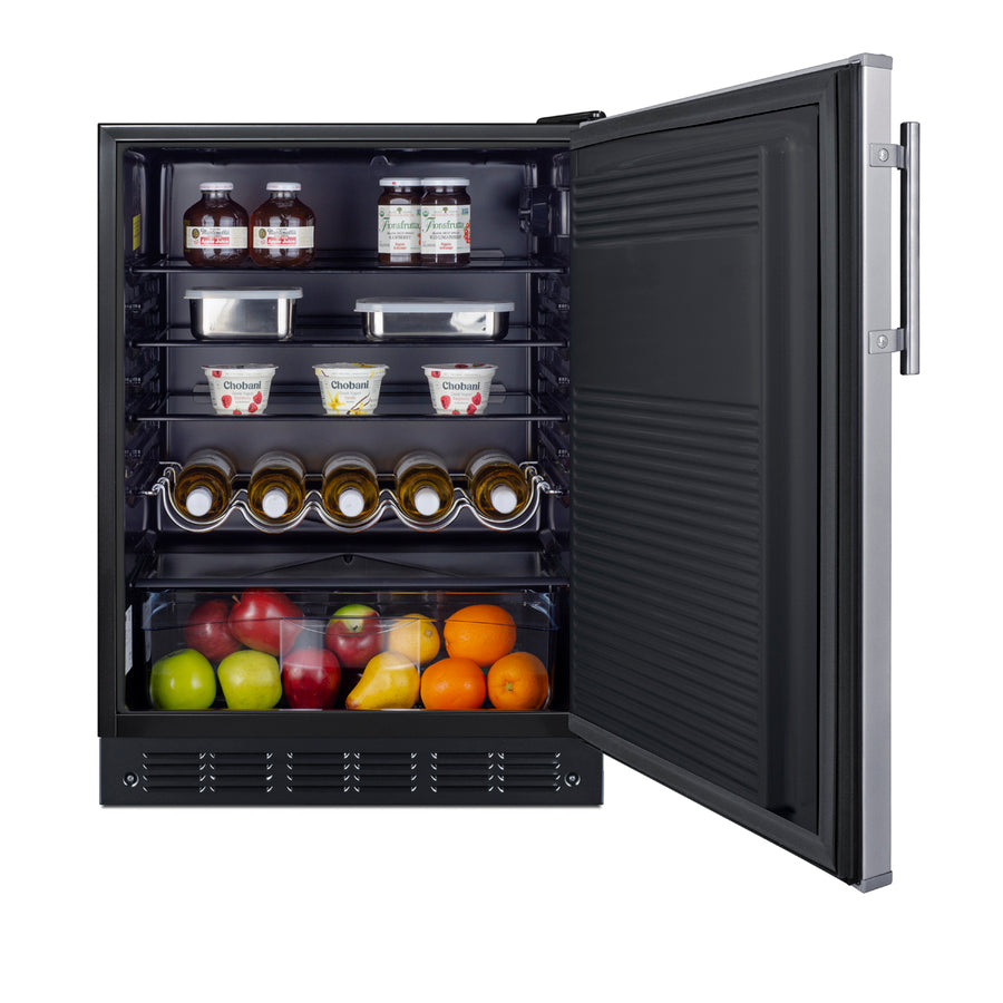 24" wide ADA height European all-refrigerator, ADA (Model FF708BLSSADA)