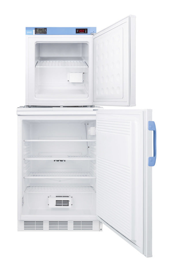 Accucold 24" Wide All-Refrigerator/All-Freezer Combination (Model FF7LW-FS24LSTACKMED2)