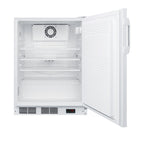 Accucold 24" wide built-in ADA compliant all-refrigerator in white, auto defrost with a lock – FF7LWBIPLUS2ADA - Open