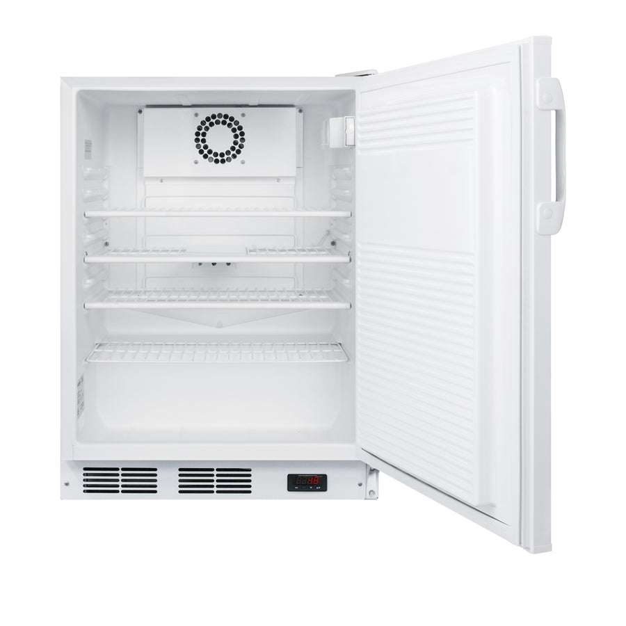 Accucold 24" wide built-in ADA compliant all-refrigerator in white, auto defrost with a lock – FF7LWBIPLUS2ADA - Open