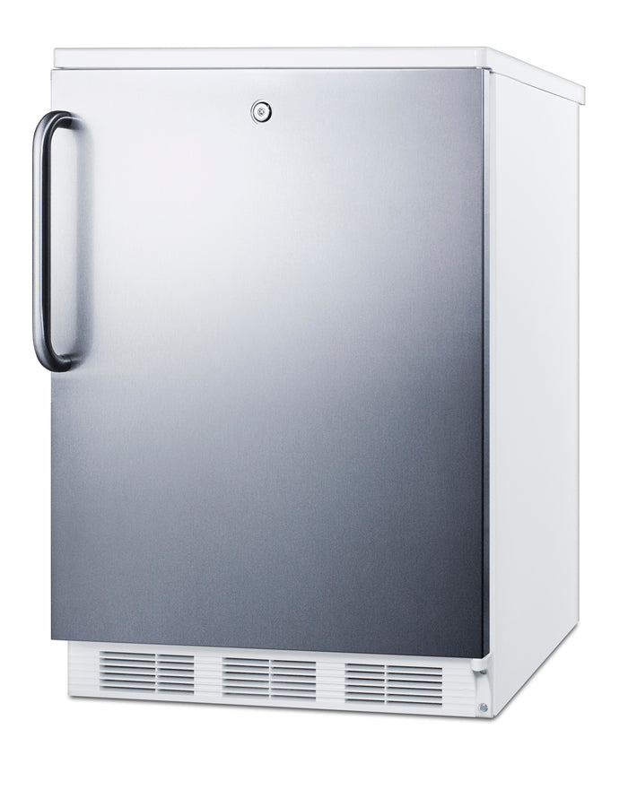 Accucold ADA compliant built-in undercounter all-refrigerator for general purpose or – FF7LWBISSTBADA - Angle