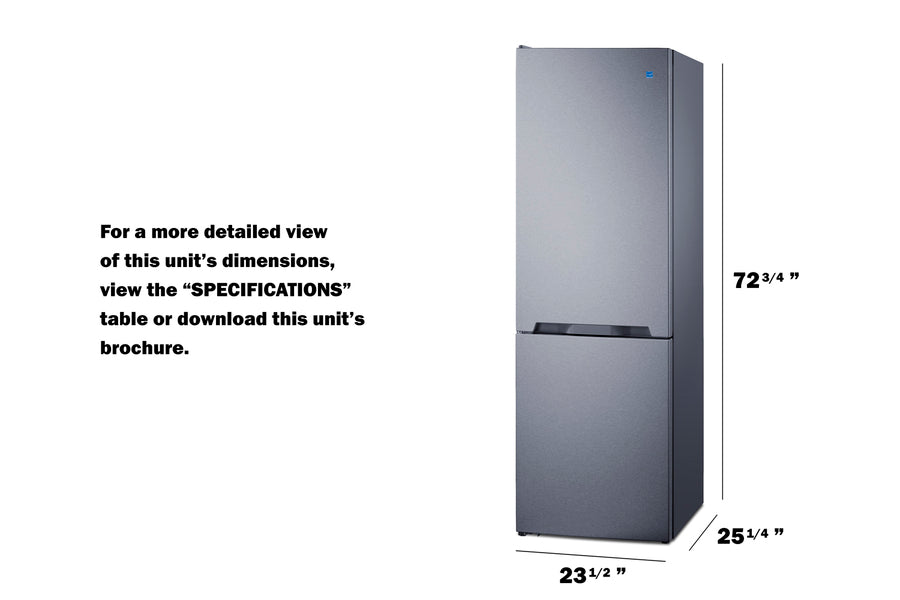 Accucold Bottom mount refrigerator-freezer (Model FFBF124SSLHD)