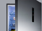 European counter depth bottom freezer refrigerator with icemaker, stainless steel doors, platinum cabinet, and digital c (Model FFBF181ES2IM) - Detail