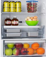 European counter depth bottom freezer refrigerator with icemaker, stainless steel doors, platinum cabinet, and digital c (Model FFBF181ES2IM) - Detail