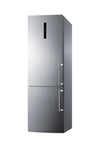 Accucold ENERGY STAR certified European counter depth bottom freezer refrigerator with stainless steel doors, platinum cabinet, a (Model FFBF249SS2LHD)