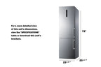 Accucold ENERGY STAR certified European counter depth bottom freezer refrigerator with stainless steel doors, platinum cabinet, a (Model FFBF249SS2LHD)