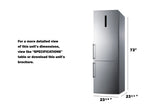 Accucold ENERGY STAR certified European counter depth bottom freezer refrigerator with stainless steel doors, platinum cabinet, a (Model FFBF249SS2)