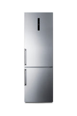 Accucold ENERGY STAR certified European counter depth bottom freezer refrigerator with stainless steel doors, platinum cabinet, a (Model FFBF249SS2)