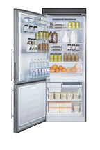 Accucold ENERGY STAR certified frost-free bottom freezer refrigerator with front handles and grill to raise height to 72" (Model FFBF279SSXH72LHD)