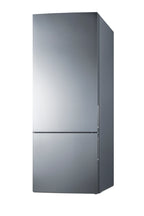 ENERGY STAR certified bottom freezer refrigerator with stainless steel doors (Model FFBF279SSX)