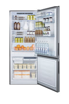 ENERGY STAR certified bottom freezer refrigerator with stainless steel doors (Model FFBF279SSX)
