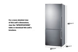 Frost-free ENERGY STAR certified bottom freezer refrigerator in stainless steel (Model FFBF283SSLHD)