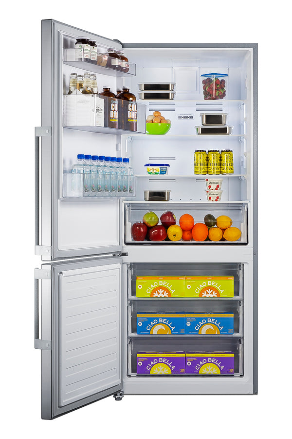 Frost-free ENERGY STAR certified bottom freezer refrigerator in stainless steel (Model FFBF283SSLHD)