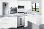 24" Wide Undercounter Frost-free Side-by-side Refrigerator-freezer in Stainless Steel with Locks, Stainless Steel Handle
