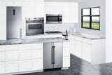 24" Wide Undercounter Frost-free Side-by-side Refrigerator-freezer in Stainless Steel with Locks, Stainless Steel Handle