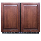 Accucold 36" wide ADA height frost-free side-by-side undercounter refrigerator-freezer black cabinet, panel-ready doors, and digi