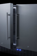 Accucold 36" Wide Frost-free Side-by-side Undercounter Refrigerator-freezer Black Cabinet, Stainless Steel Doors, and Digital Con