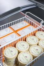 Curved Top Commercial Ice Cream Freezer Made in Denmark - Focus Detail