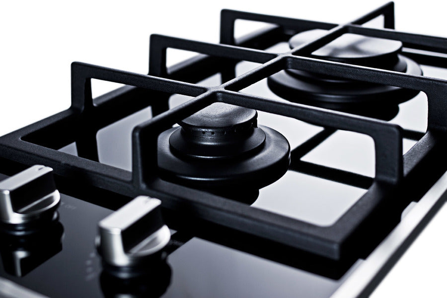 2-burner Gas-on-glass Cooktop with Sealed Burners and Cast Iron Grates - Detail