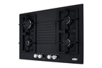 30" Wide 4-burner Gas Cooktop in Black with Sealed Burners and Cast Iron Grates