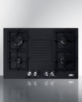 30" Wide 4-burner Gas Cooktop in Black with Sealed Burners and Cast Iron Grates