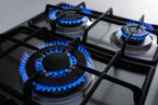 5-burner gas cooktop made in Italy in a stainless steel finish with sealed burners, cast iron grates, and wok stand; fit