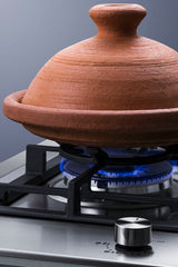 1-burner gas cooktop made in Italy w/15" wide trim kit in stainless steel with sealed dual flame burner, cast iron grat