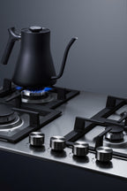Accucold 4-burner gas cooktop made in Italy in stainless steel with cast iron grates
