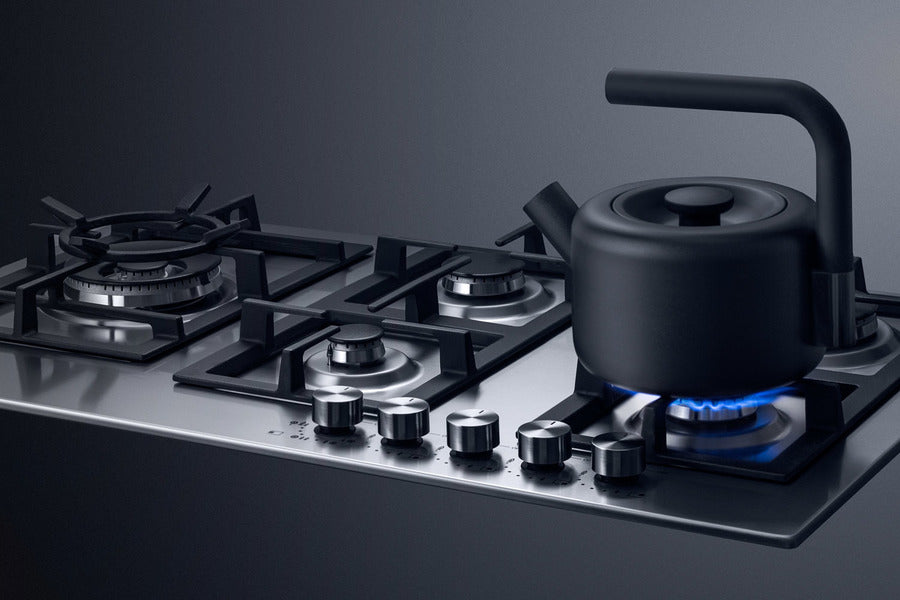 Accucold 34 inch wide gas cooktop, Made in Italy, preset for LP gas