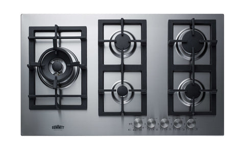 Accucold 34 inch wide gas cooktop, Made in Italy, preset for LP gas